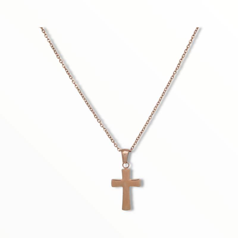 Collar Cross Acero Rosa