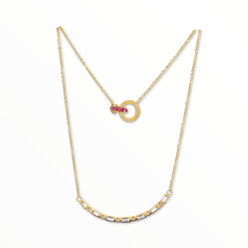 Collar Love Love Acero Dorado