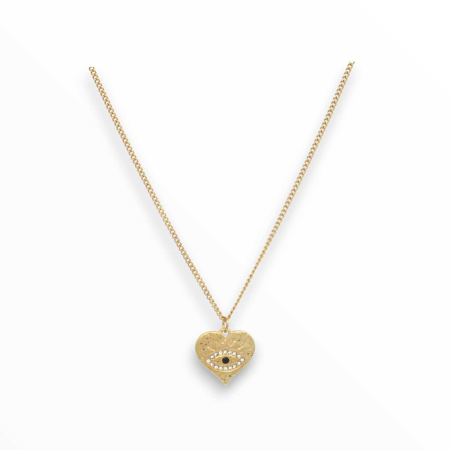 Collar Heart Eye Acero Dorado