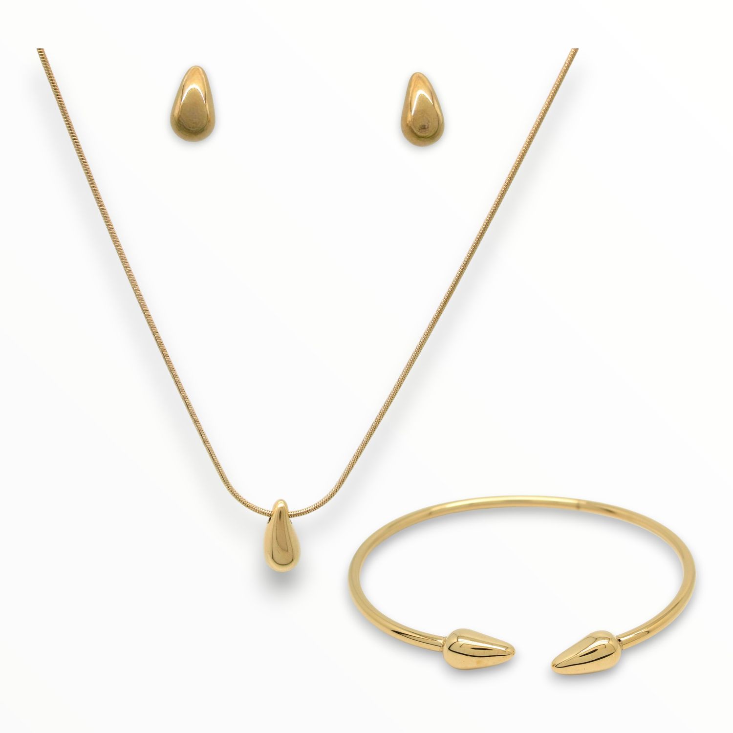 Juego Gota Acero Dorado