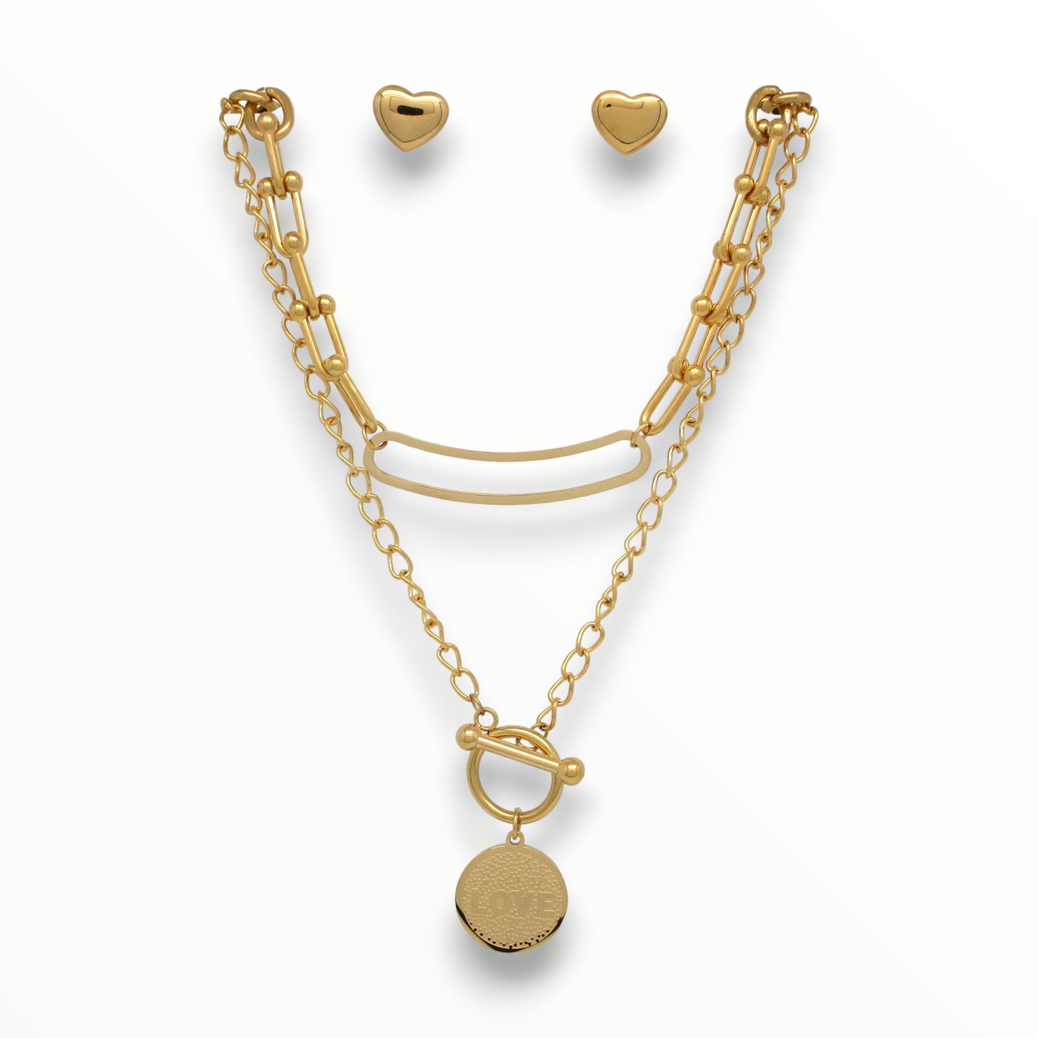 Juego Love Love Acero Dorado