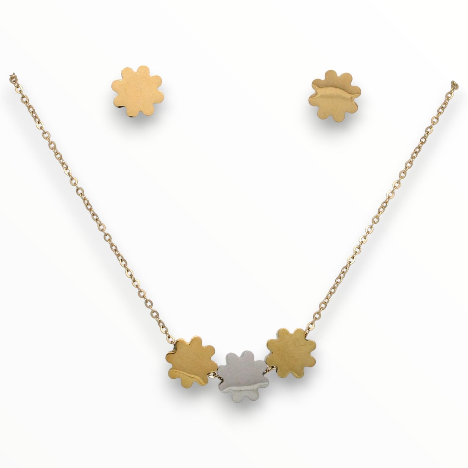 Juego Flowers Acero Dorado