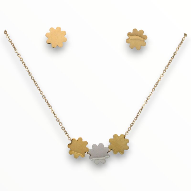 Juego Flowers Acero Dorado