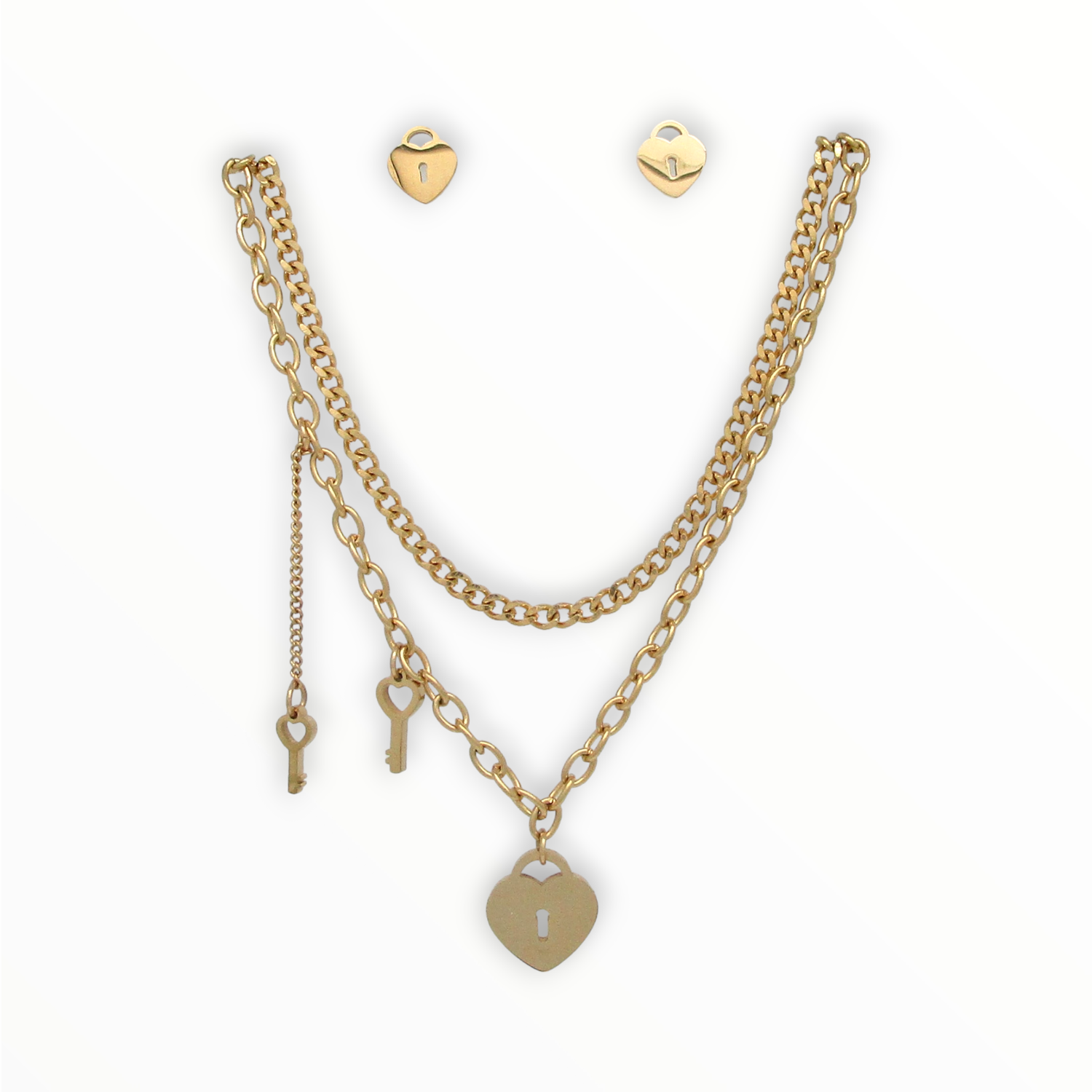Juego Llaves Heart Acero Dorado
