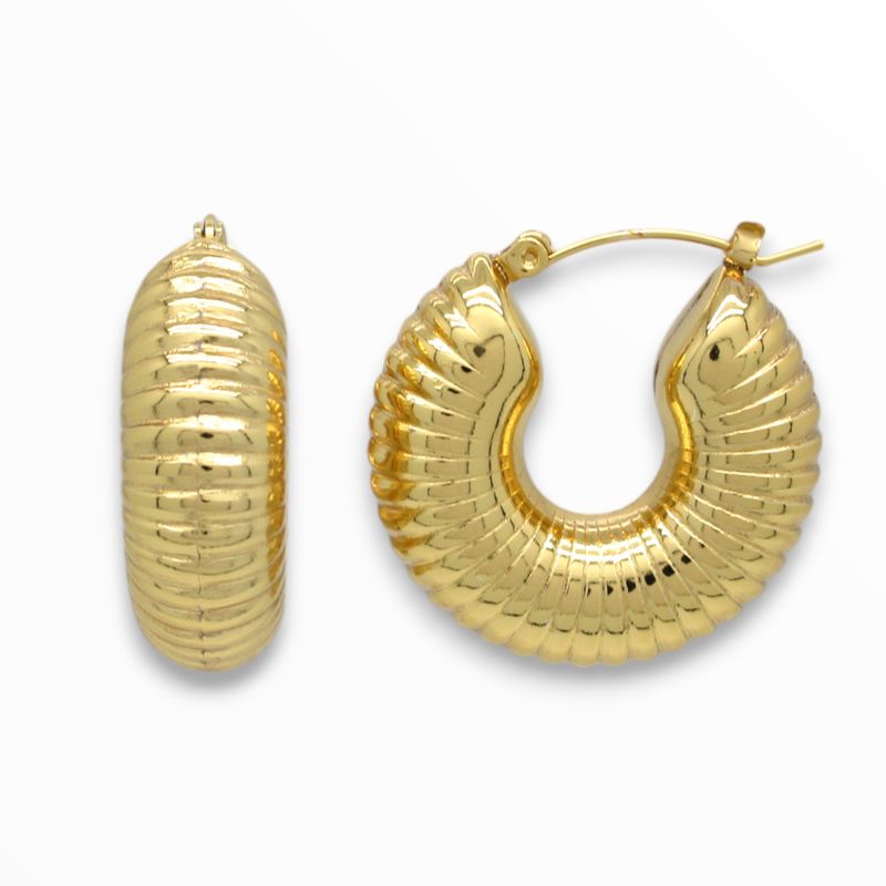 Arracada Caracol Acero Dorado