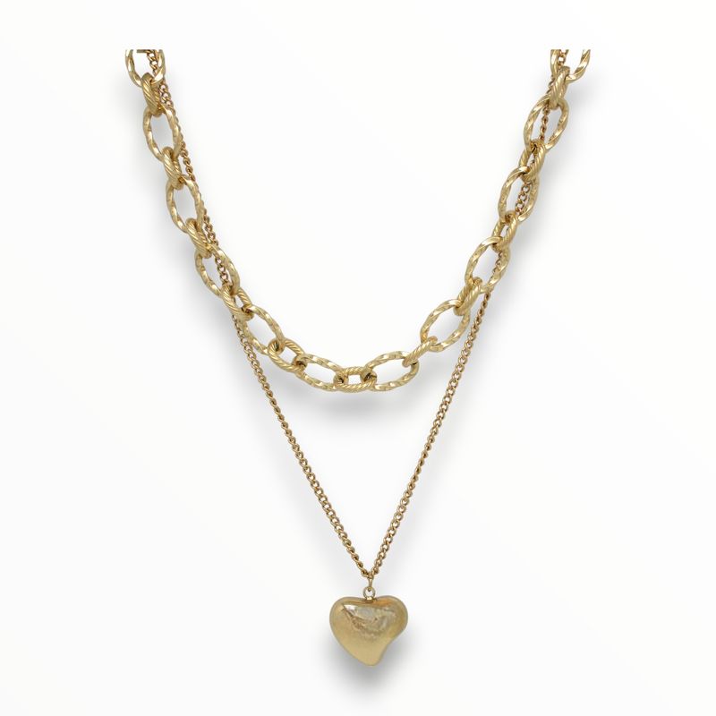 Collar Heart Acero Dorado