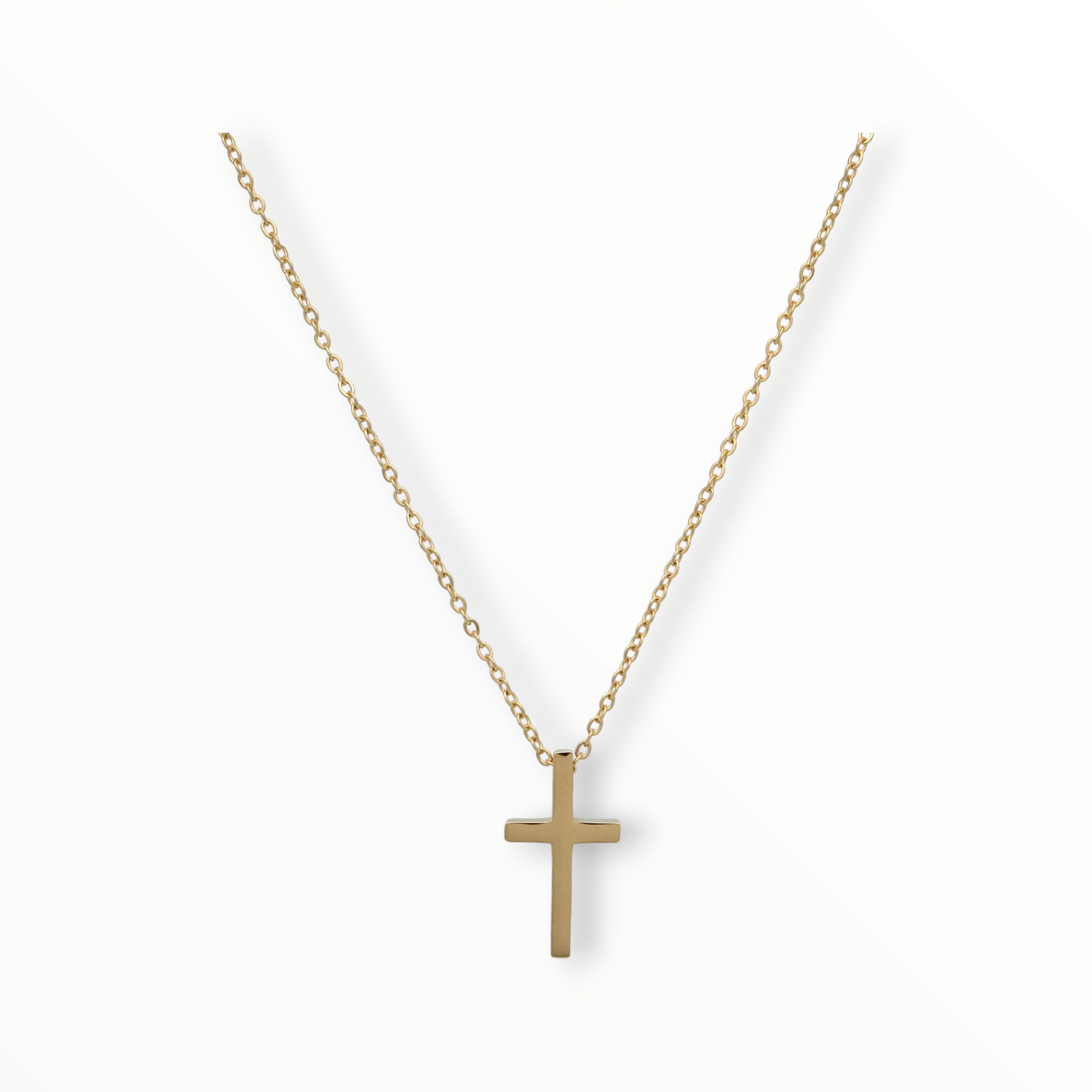 Collar Cruz Acero Dorado