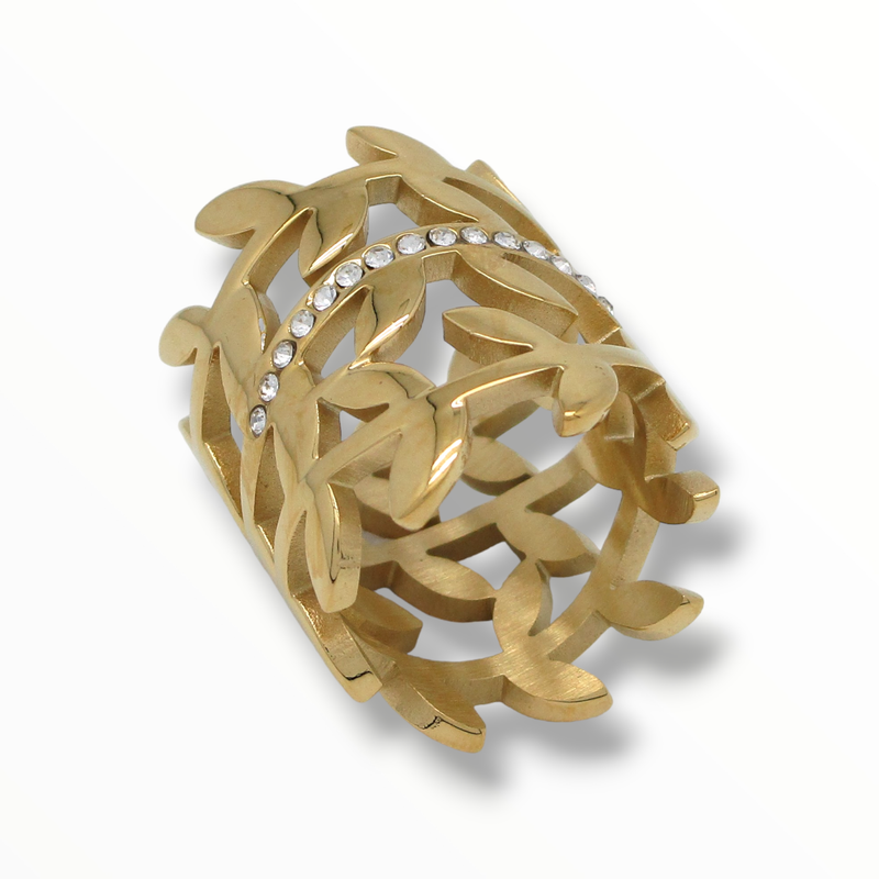 Anillo Olea Acero Dorado #7