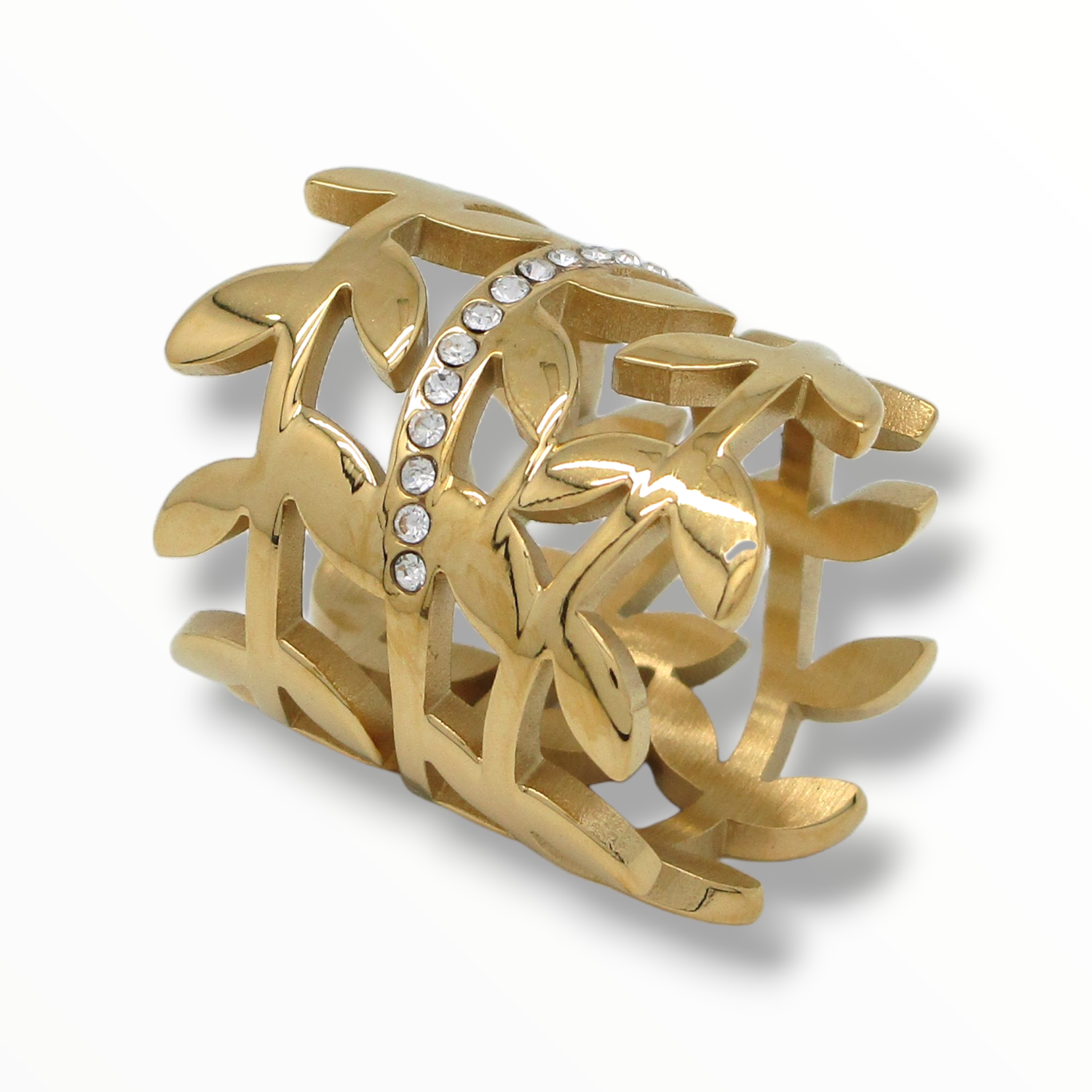 Anillo Olea Acero Dorado #9