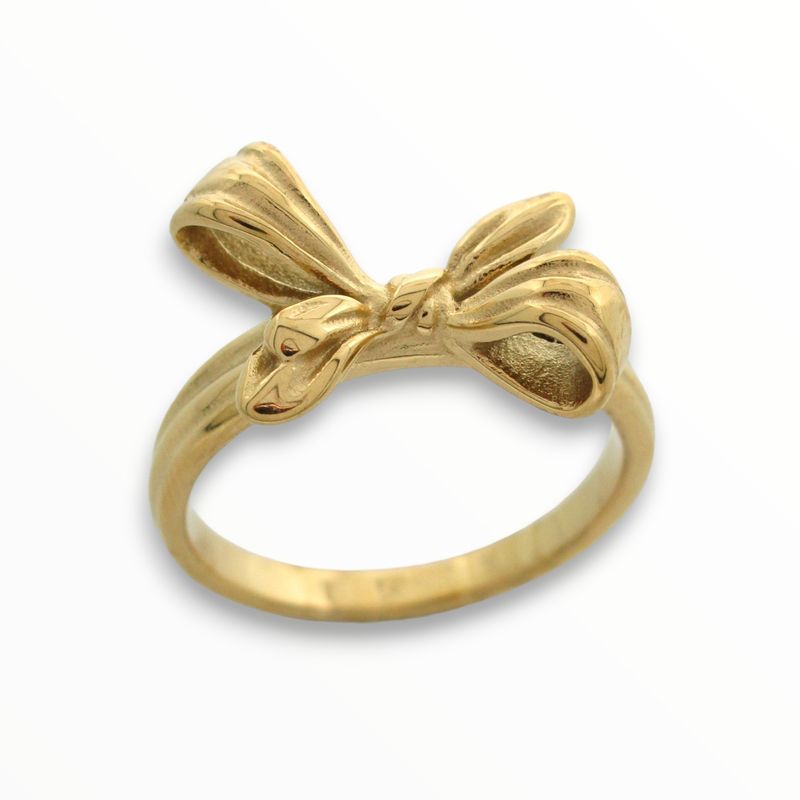 Anillo String Acero Dorado #8