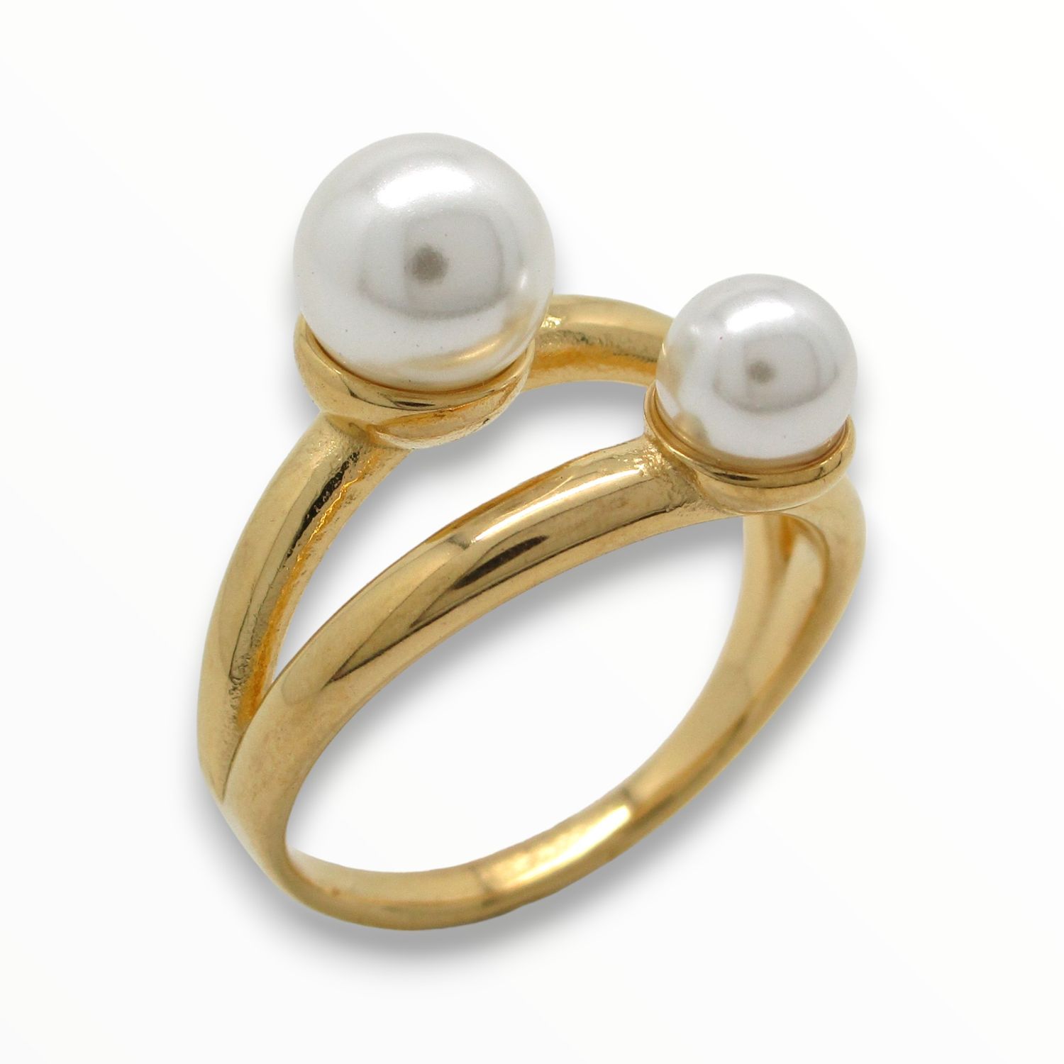 Anillo Point Acero Dorado #8