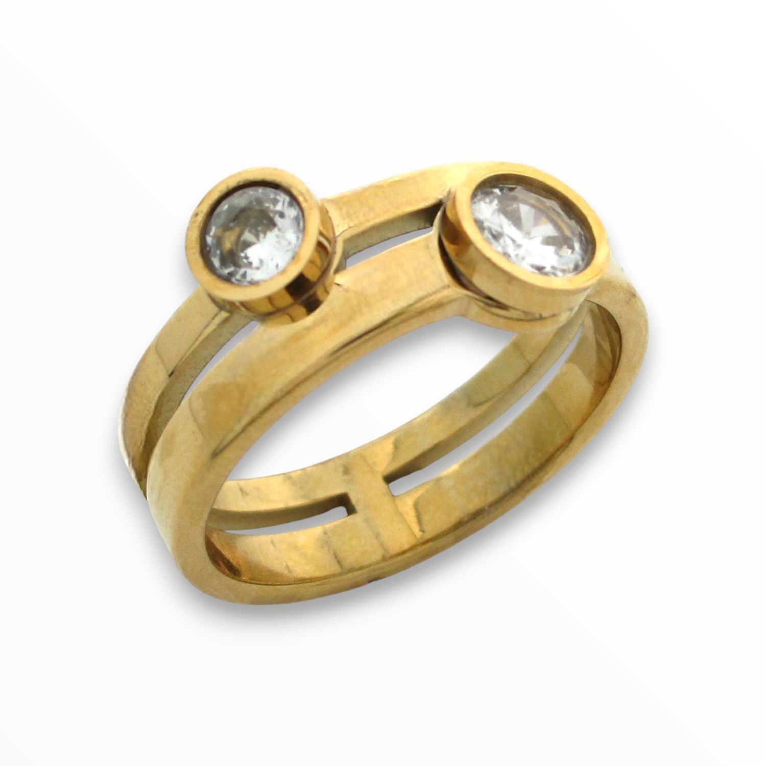 Anillo Bit Acero Dorado #8
