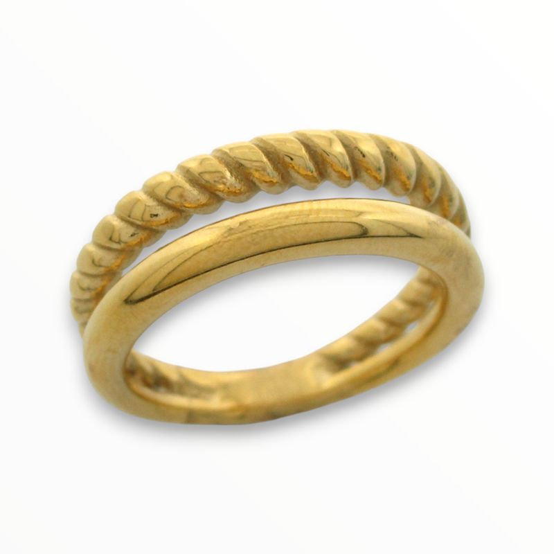 Anillo Match Acero Dorado #9