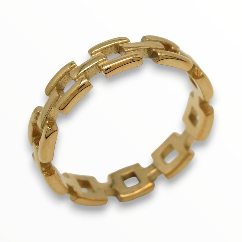 Anillo Glow Acero Dorado #8