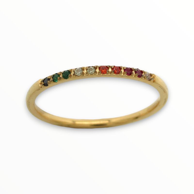 Anillo Coktail Acero Dorado #9
