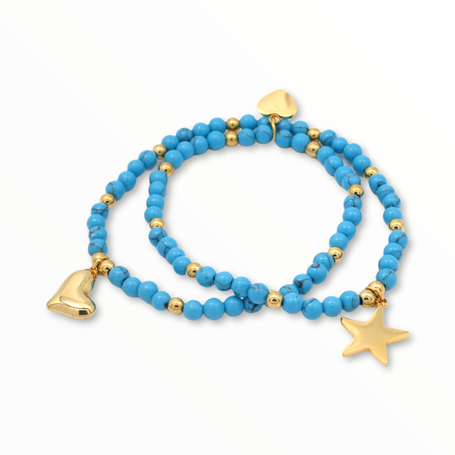 Duo de Pulseras Amore Acero Dorado