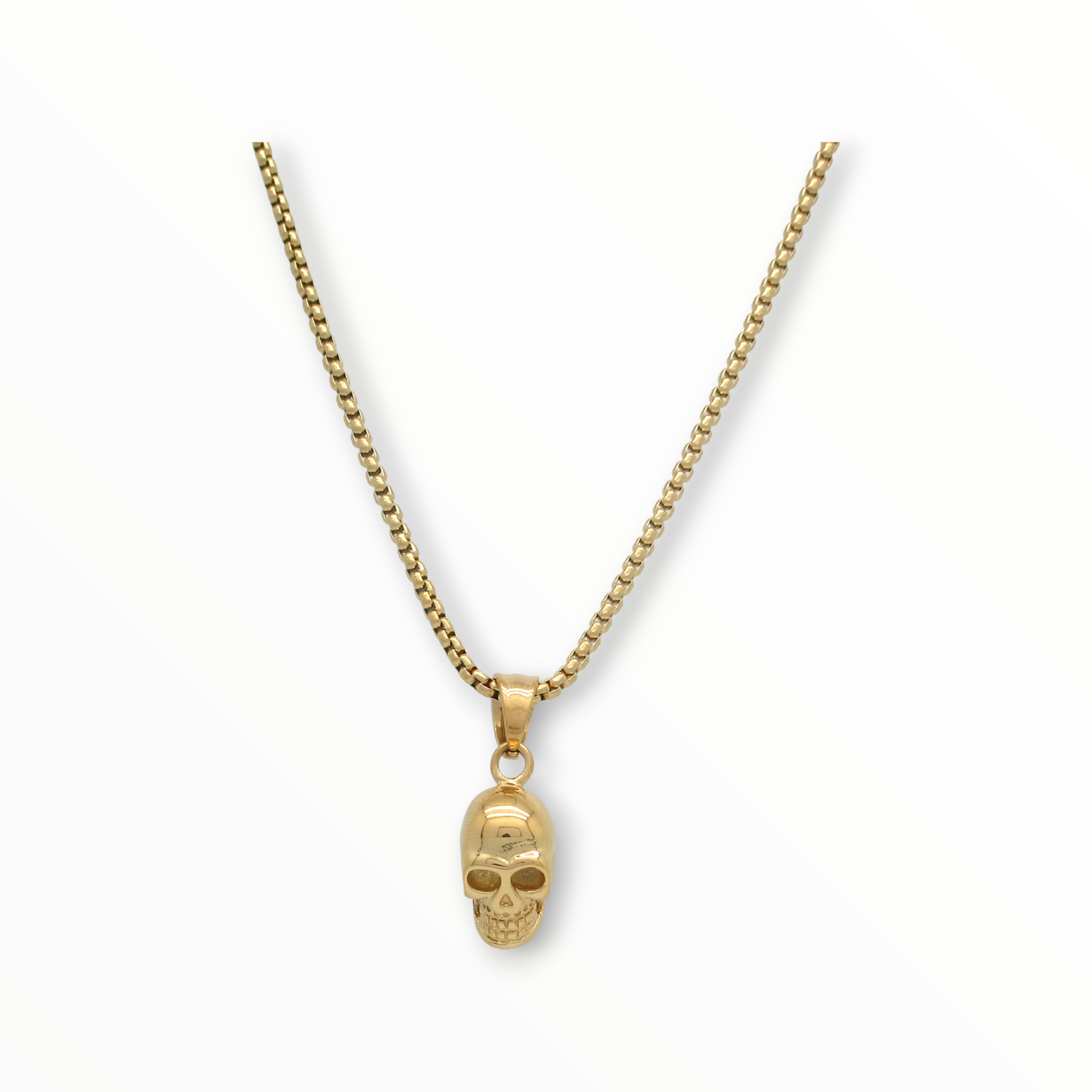 Dije de Calavera Acero Dorado