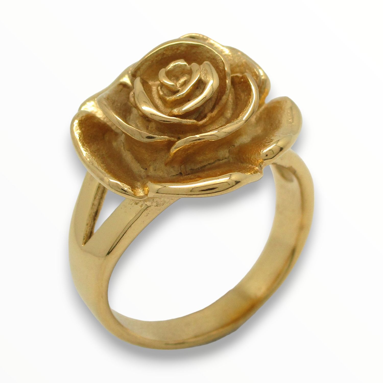 Anillo Rosa Acero Dorado