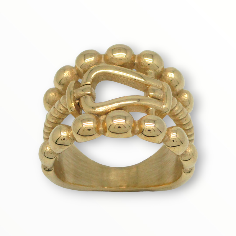 Anillo Hevi Acero Dorado