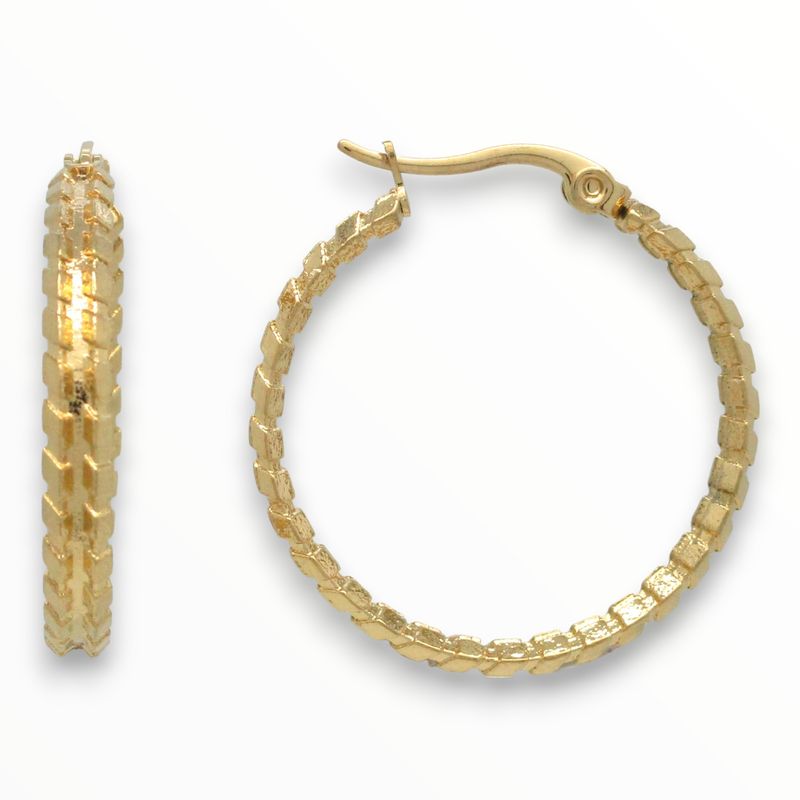 Arracada Espiga Acero Dorado