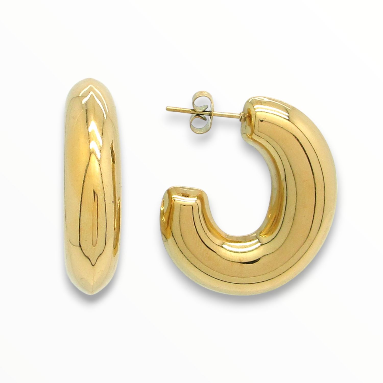 Arete Diana Acero Dorado
