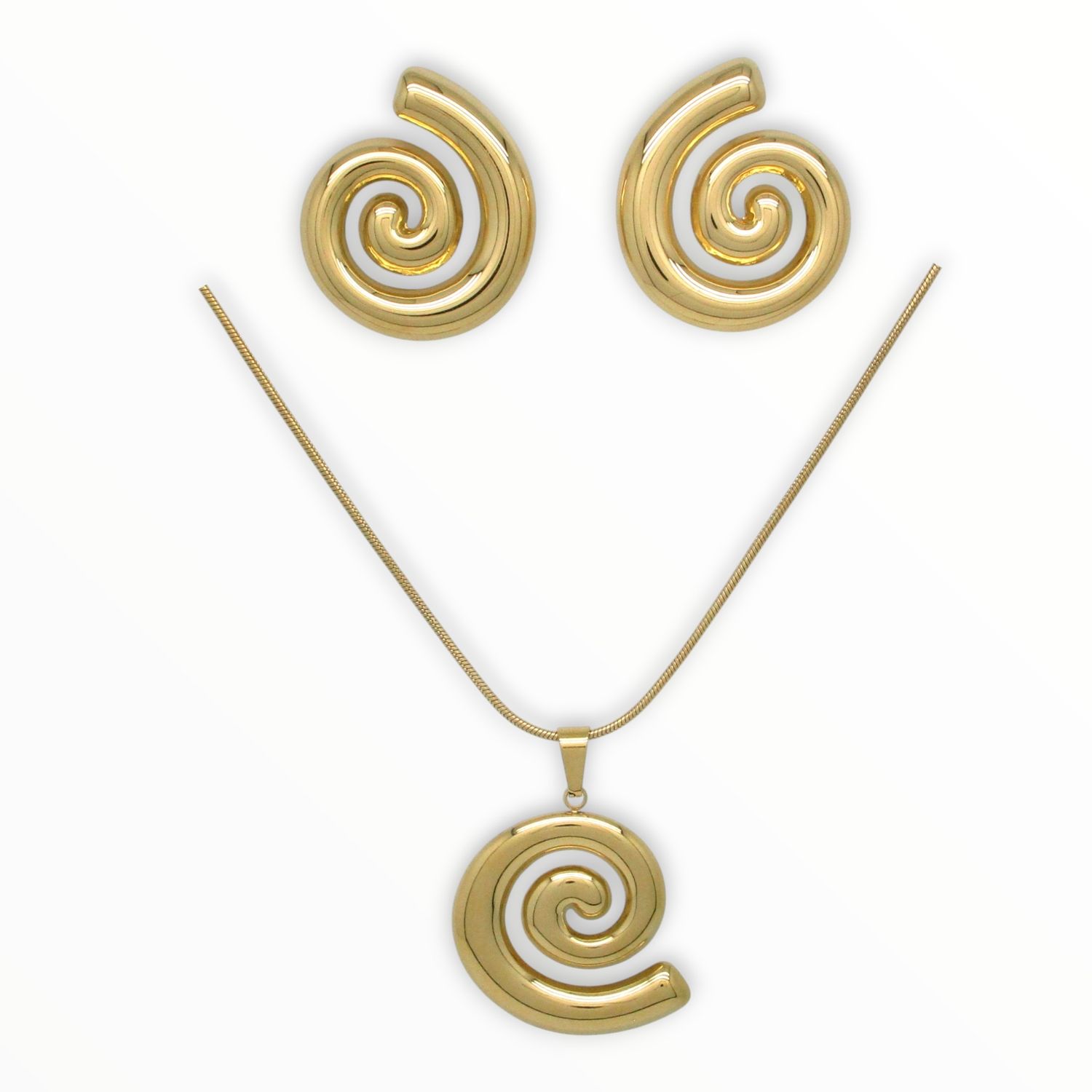 Juego Espiral Acero Dorado