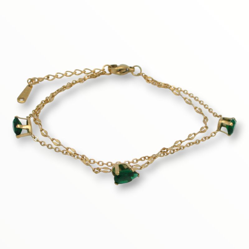 Pulsera Green Acero Dorado