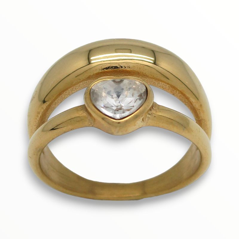 Anillo Cleo Acero Dorado #7 Anillo Cleo Acero Dorado #7