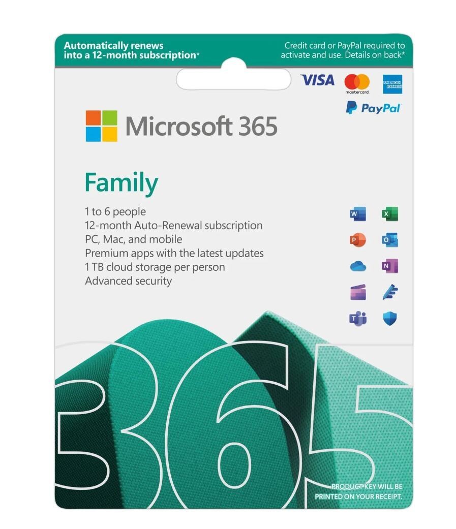 Microsoft 365 Family 2023 (SMS-M356F-1YRML-23)