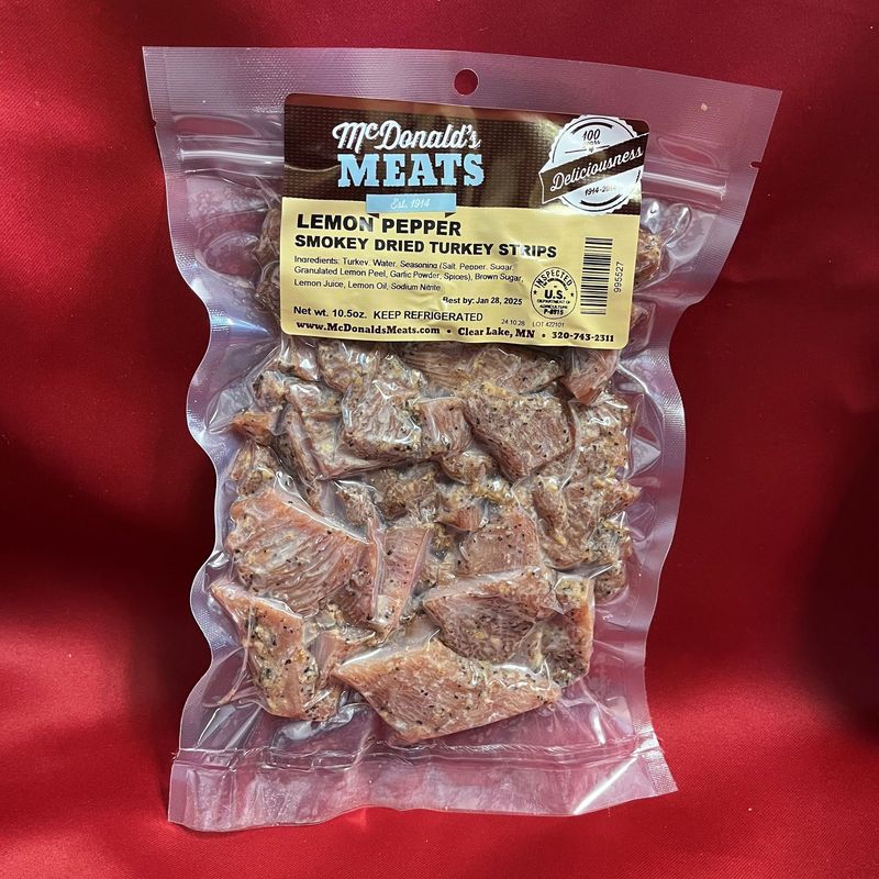 Lemon Pepper Smokey Dried Turkey Strips, 10.5oz