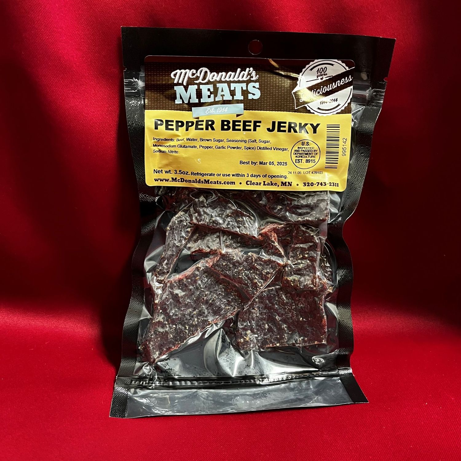 Peppered Beef Jerky, 3.5oz