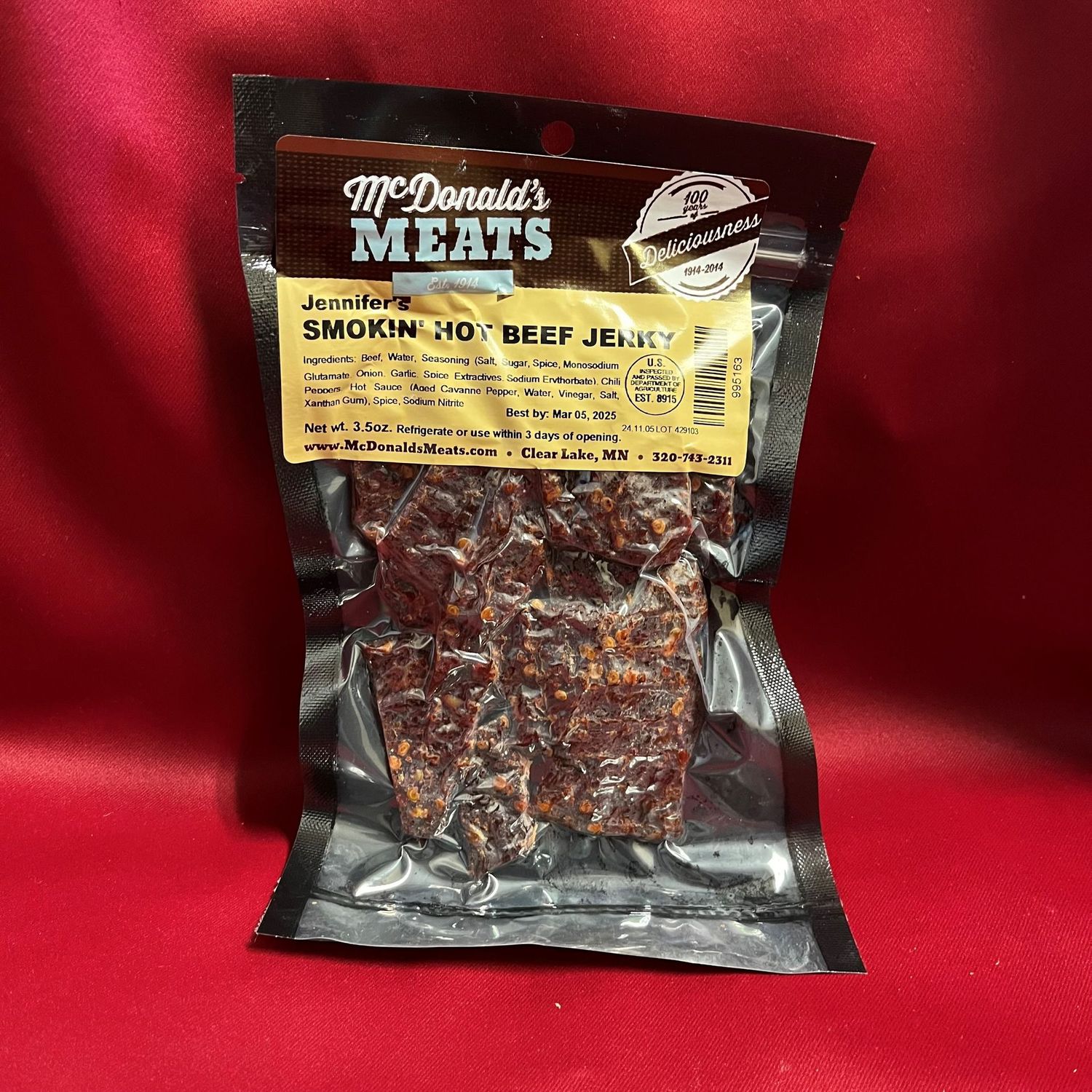 Smokin’ Hot Beef Jerky (3.5oz)