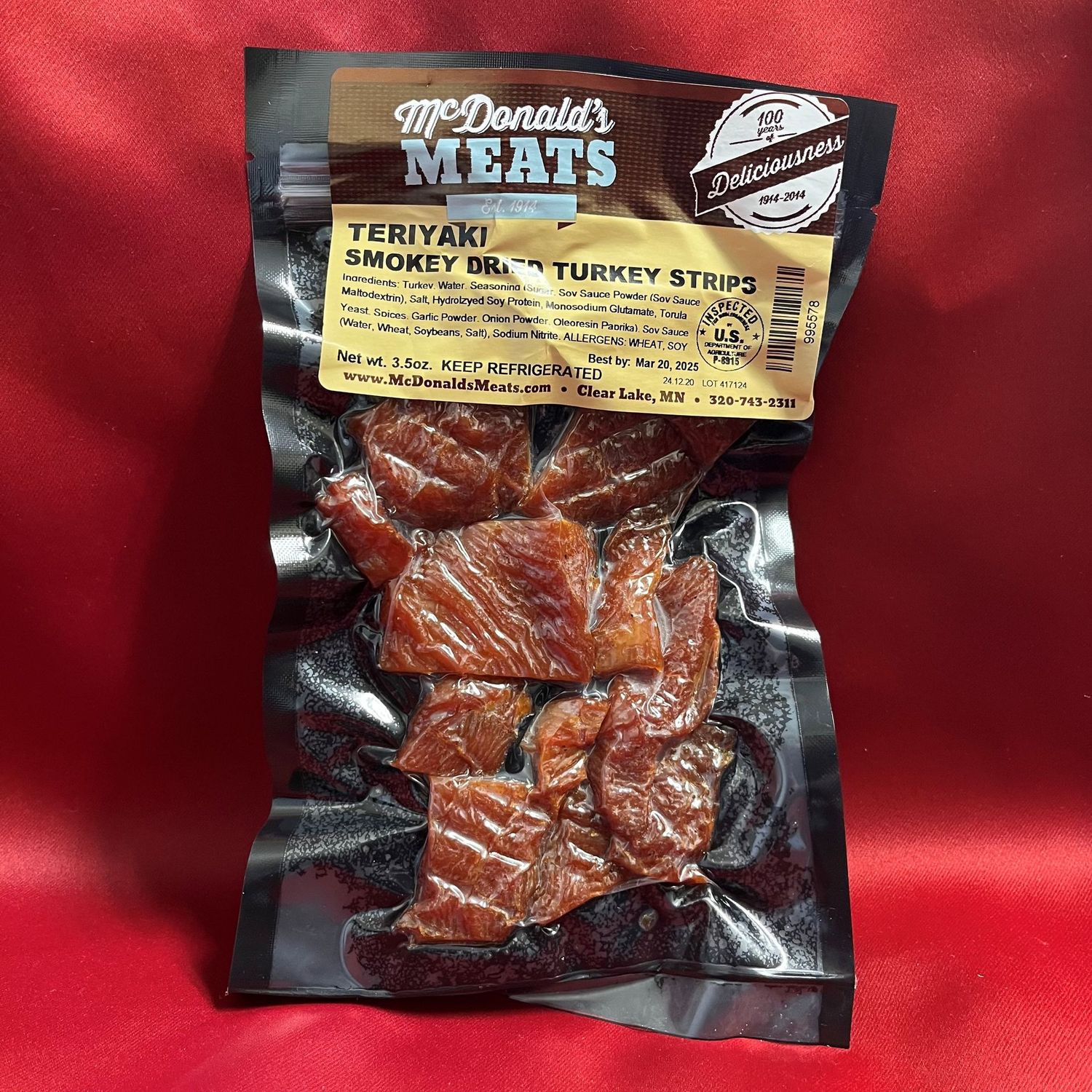 Teriyaki Smokey Dried Turkey Strips, 3.5o