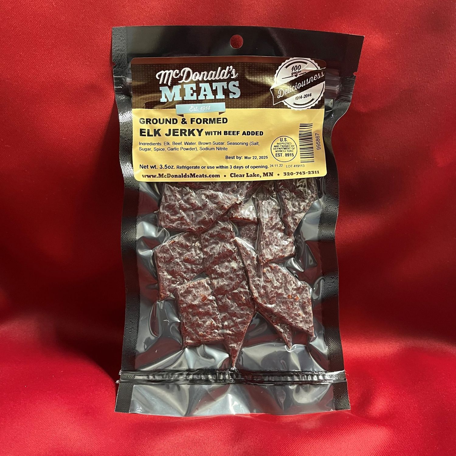 Elk Jerky G&F (3.5oz)