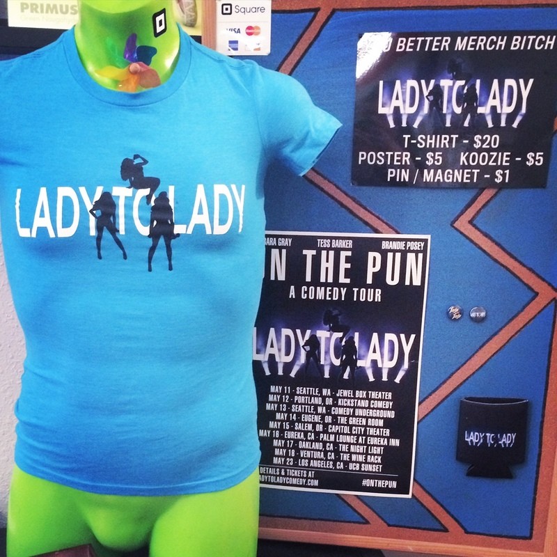 The FULL Package! Lady to Lady T-Shirt, Koozie, Pin, Magnet, plus BONUS Signed Tour Poster!