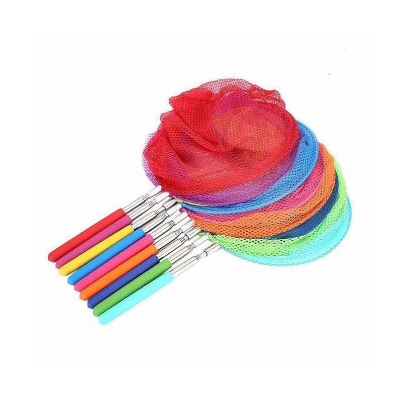 Assorted Colour Adjustable Fish Nets for  Kids Fun Outdoors - Random Colour