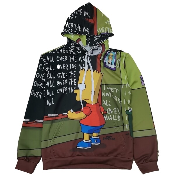 Bart Simpsons 3D Print Naruto Hoodies - M