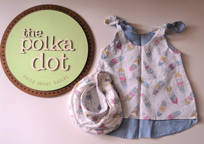 Boho Reversible Cotton Dress with Bib