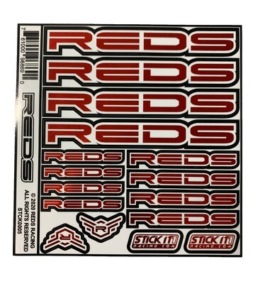 STICKER SHEET REDS 6x6", CHROME RED 2020