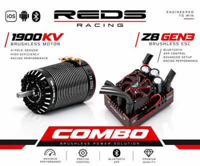 PERFORMANCE COMBO 1/8, MOTOR REDS V8 1900KV G7, Z8 ESC G3