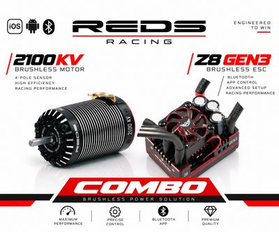 PERFORMANCE COMBO 1/8, MOTOR REDS V8 2100KV G7, Z8 ESC G3