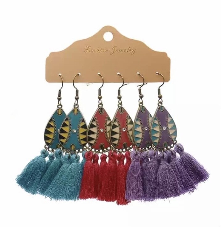 Fancy Long Tassel Earrings