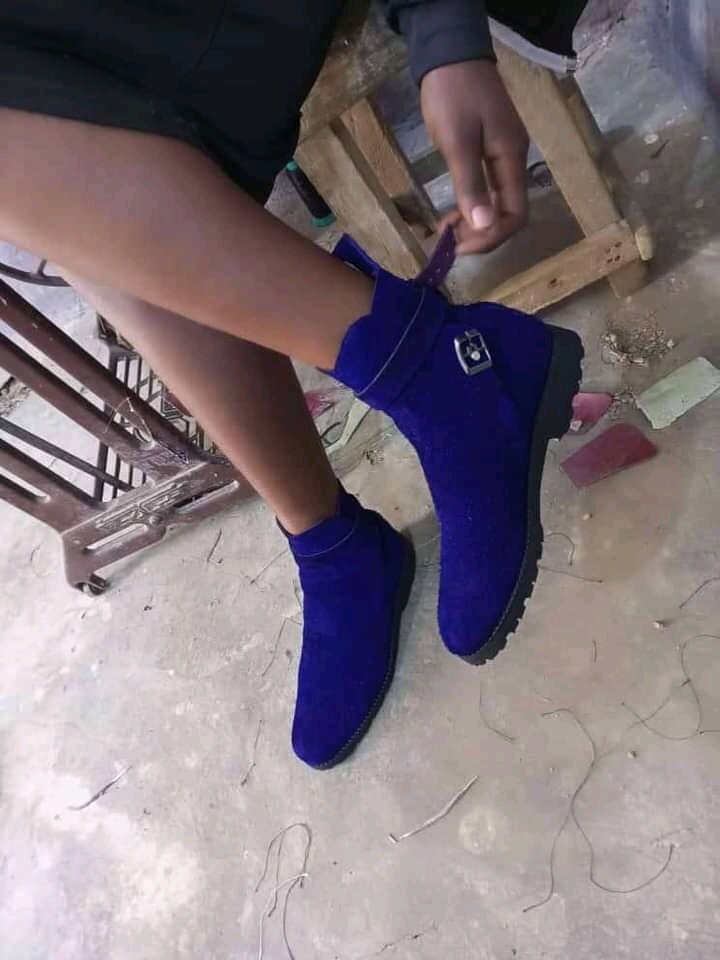SAMPLE. Black suede shoes
