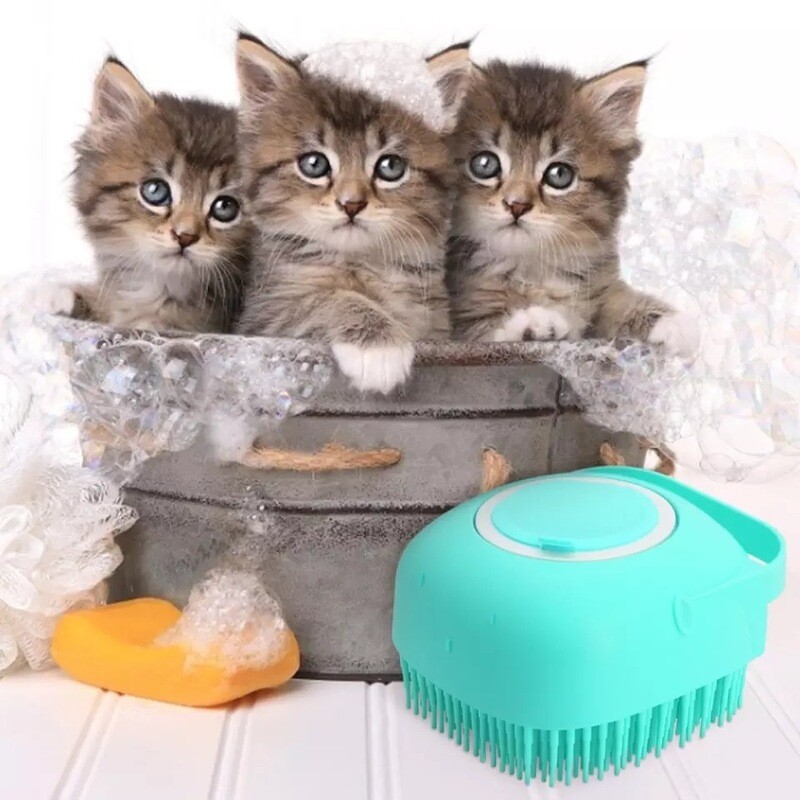 Dog shampoo brush
