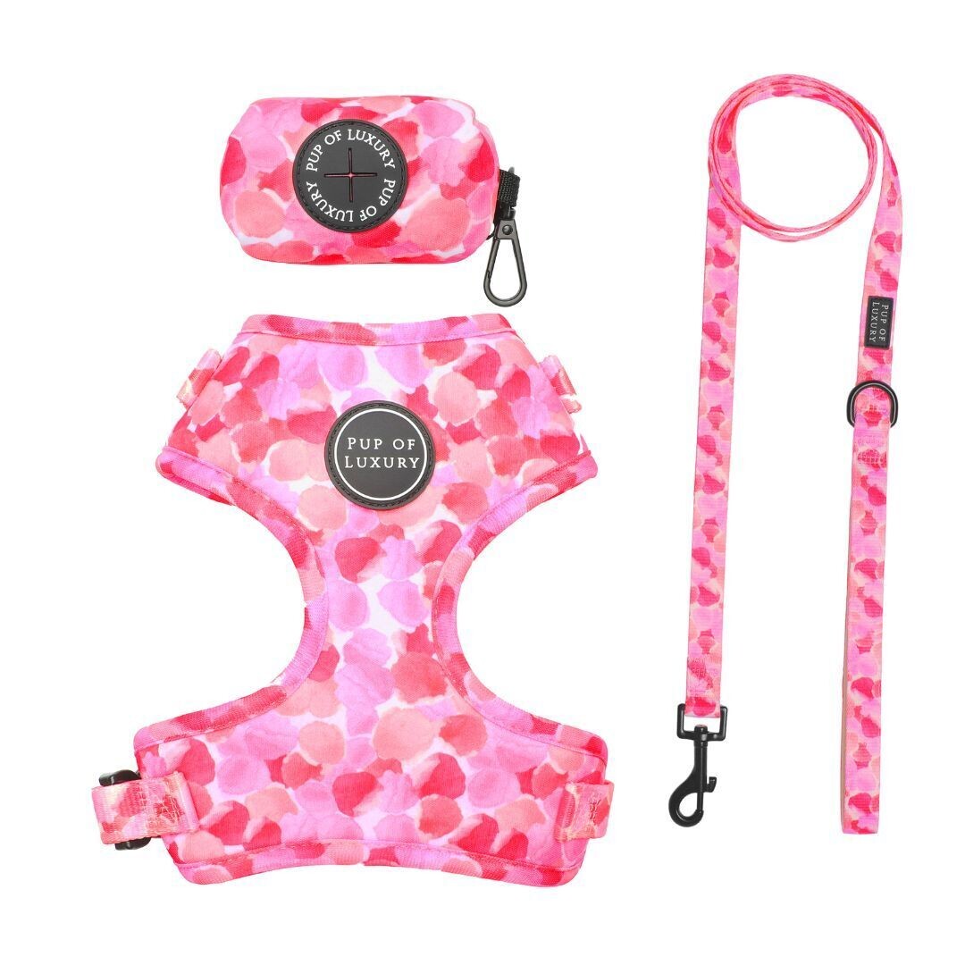 Luxury Dog Lead & Harness Set in Pink