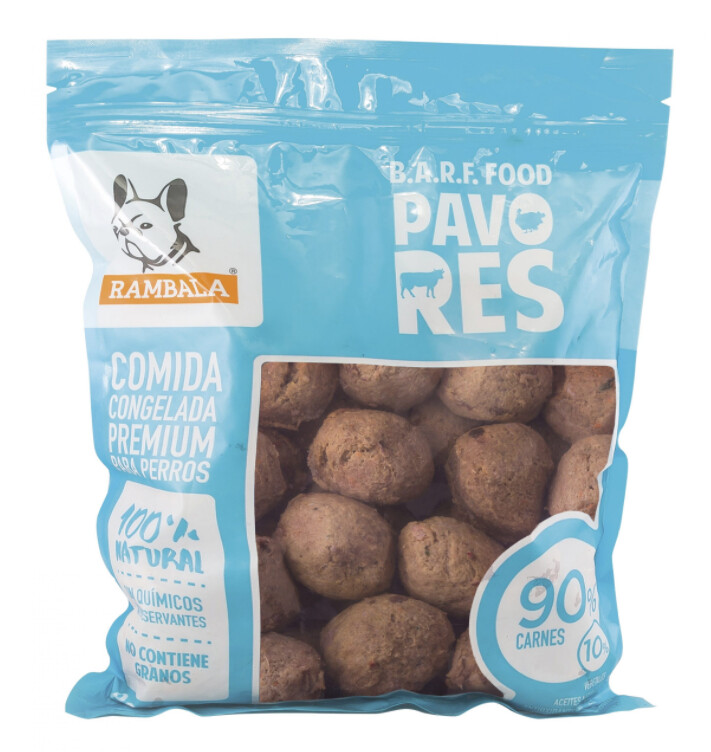 Rambala Alimento BARF Premium – Pavo & Res 800 gr