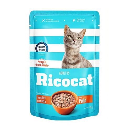 RICOCAT POLLO TROCITOS ADULTO POUCH 85Gr