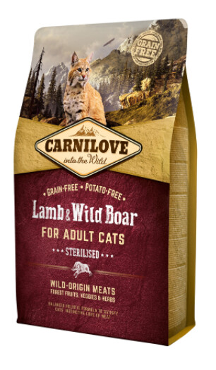 CARNILOVE GRAIN FREE LAMB & WILD BOAR FOR ADULT CATS 2kg