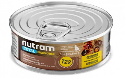 T22 NUTRAM TOTAL GRAIN FREE CHICKEN & TURKEY CAT CANNED FOOD 156 
G