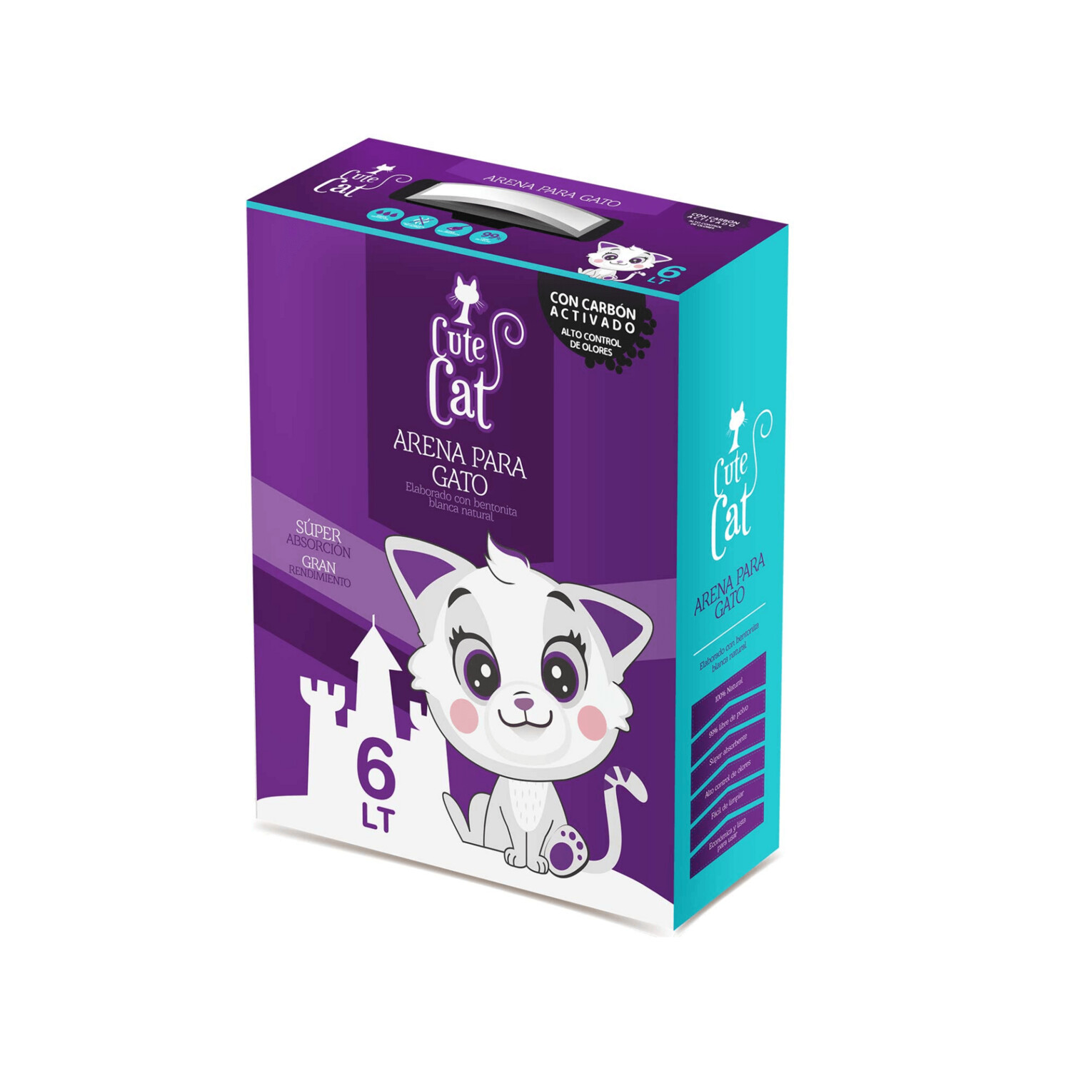 CUTE CAT con carbón activado Caja 6 lt (5kg)